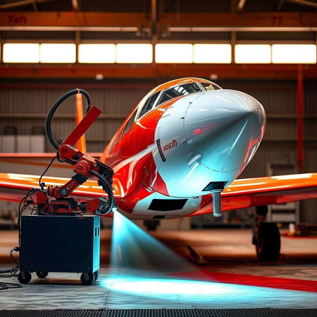 SPARCL robotic laser inspection system on aircraft